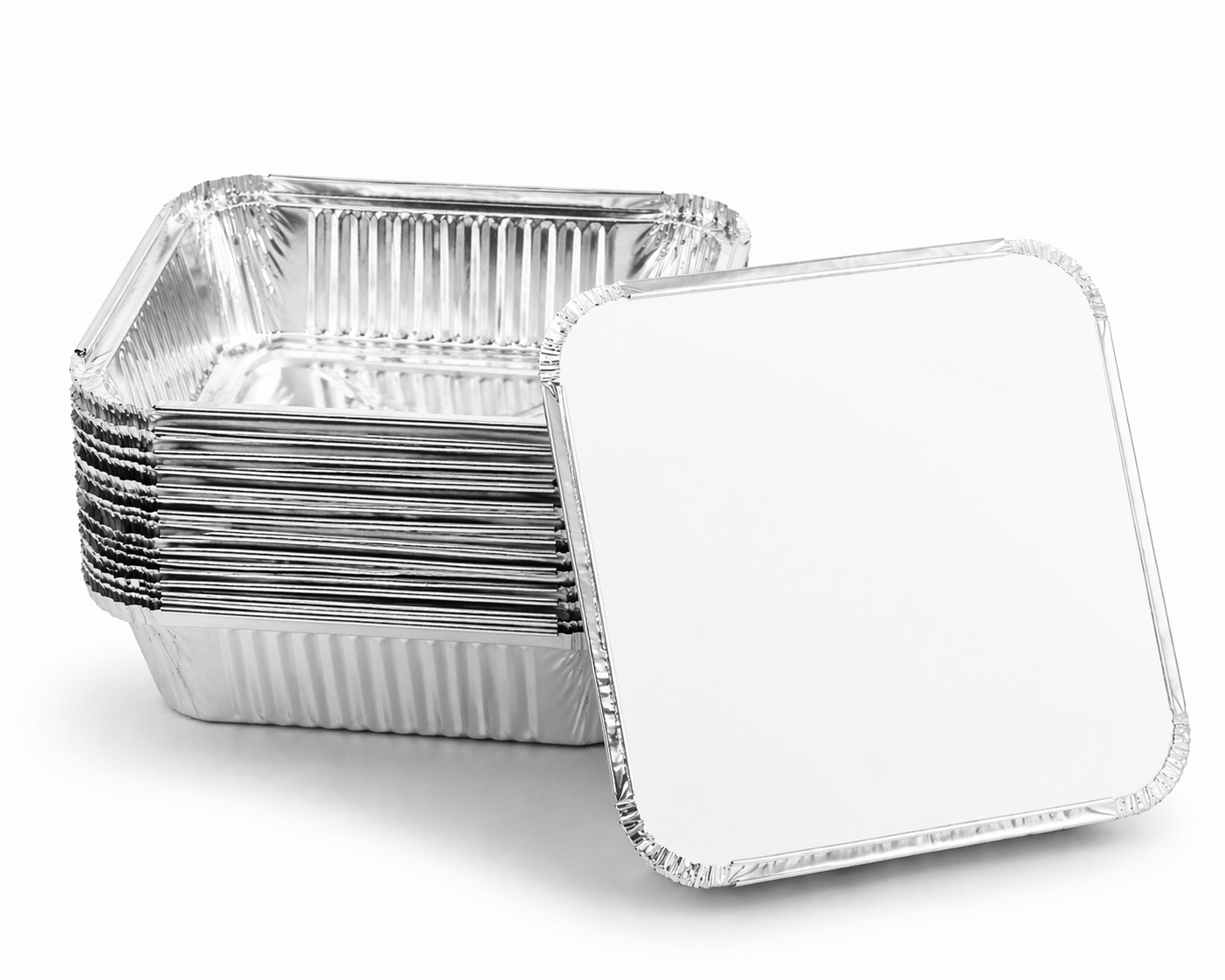 No. 9 Foil Containers with Lids – Large Aluminium Foil Food Trays for Takeaway, Catering, Meal Prep, Baking & Food Storage