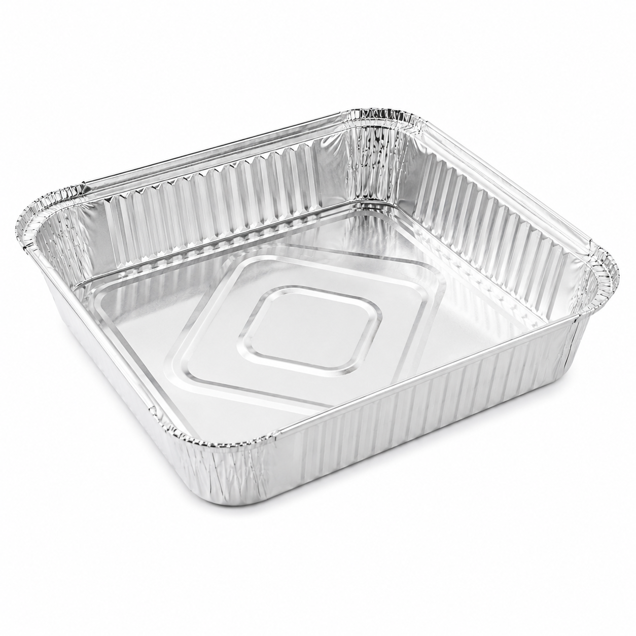 9x9x2 Foil Containers with Lids – Aluminium Takeaway Food Trays (200 Pack)