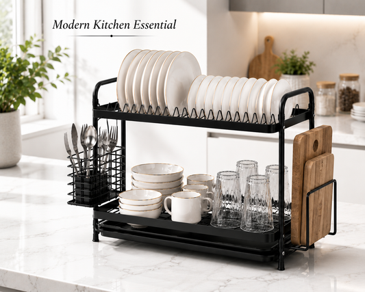 2 tier dish drainer rack