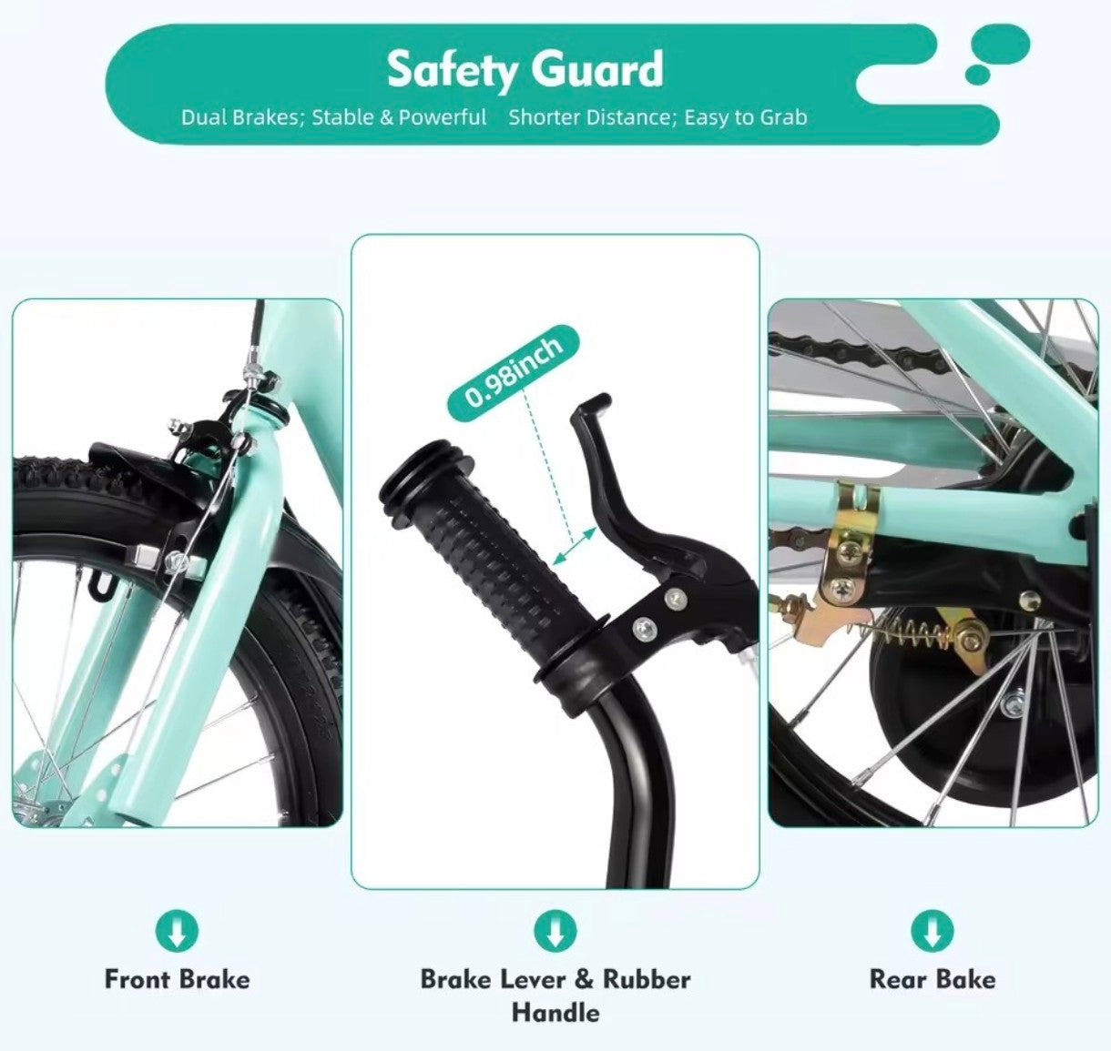 16 Inch Kids Bike with Training Wheels, Green Children Bicycle Dual Brake for 5-8 Years, Boys Girls Outdoor Cycling Gift