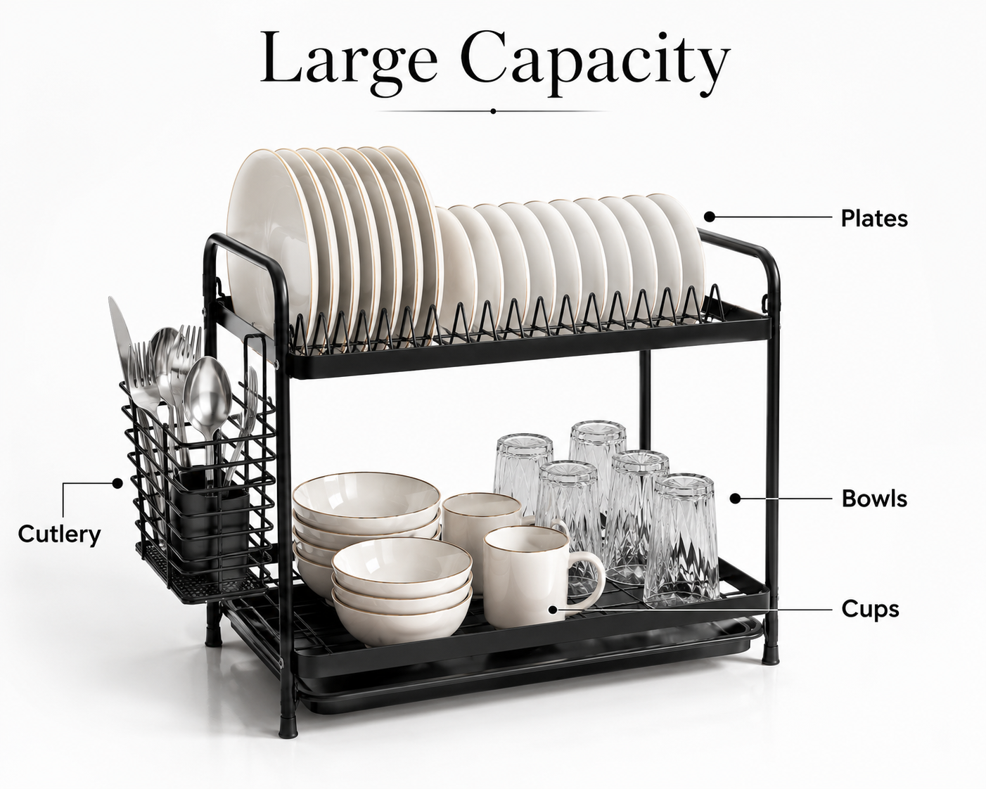 2 tier dish drainer rack